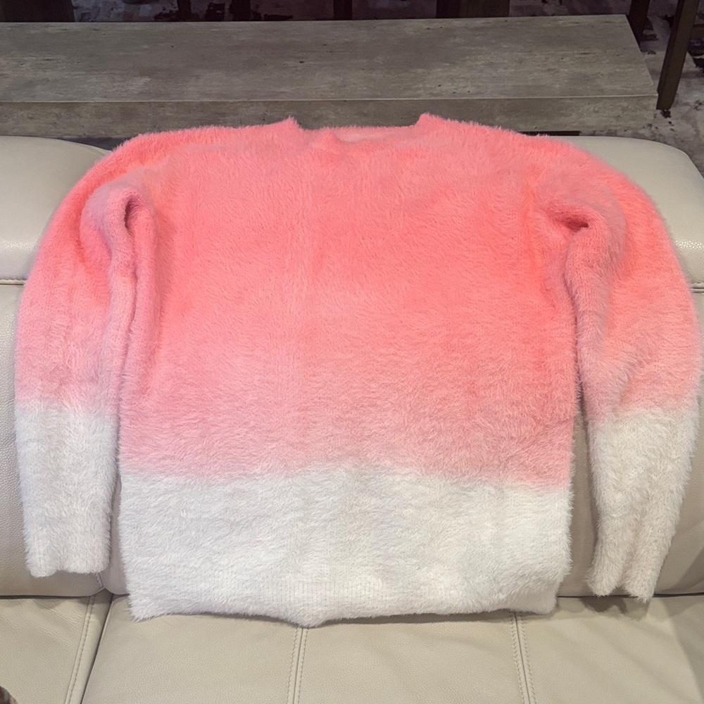 SHEIN Coral and White Gradient Sweater